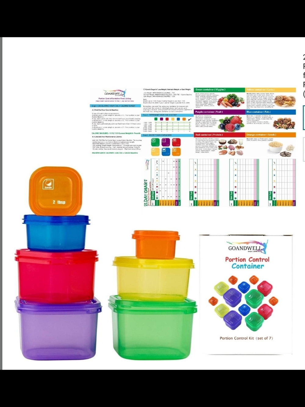 BeachBody Colorful Portion Control Container Set - Multicolor